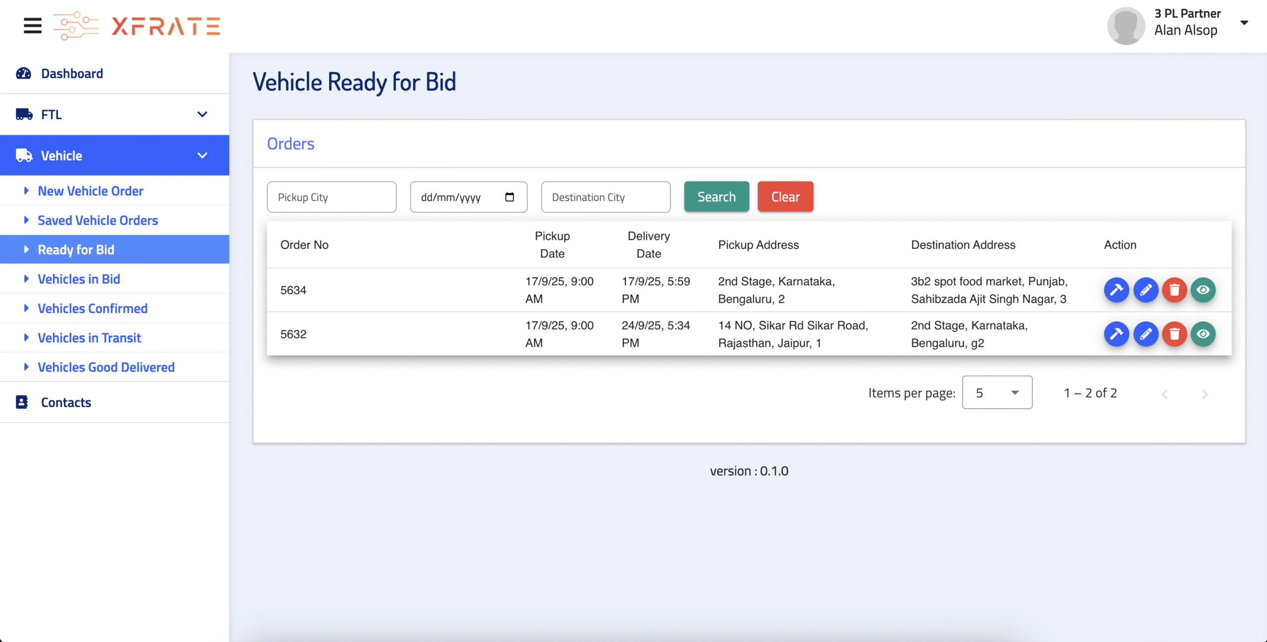 Illustration of freight tracking dashboard