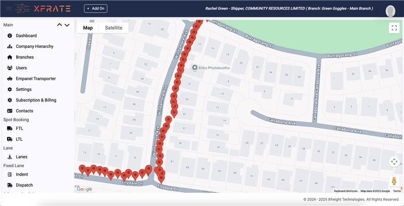 Illustration of freight tracking dashboard